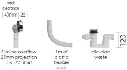 Bath Filler Waste Extended Clicker Waste