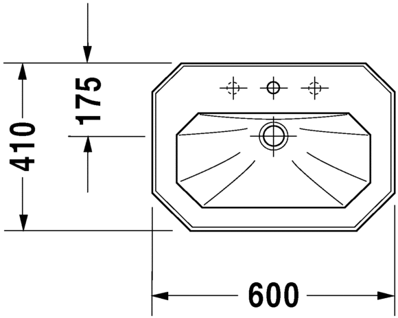 Duravit 1930 Series Basin With Full Pedestal 600mm