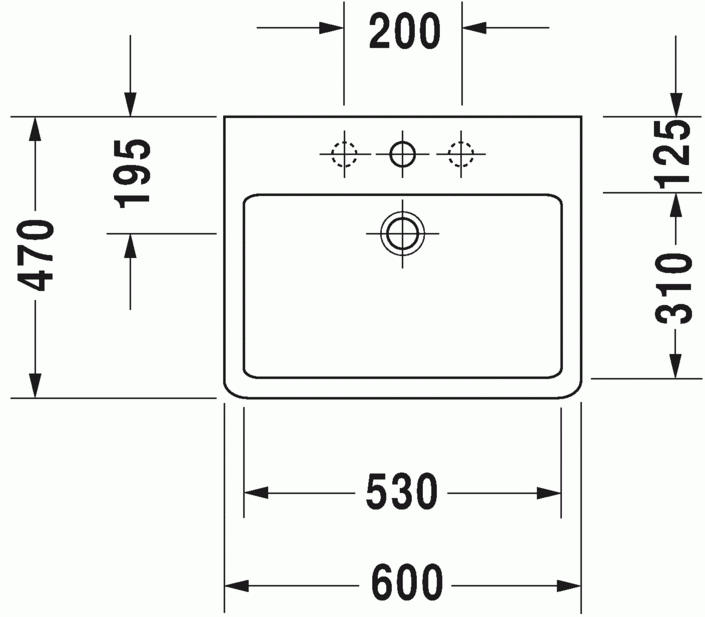 Duravit Vero 600 x 470 Furniture Washbasin