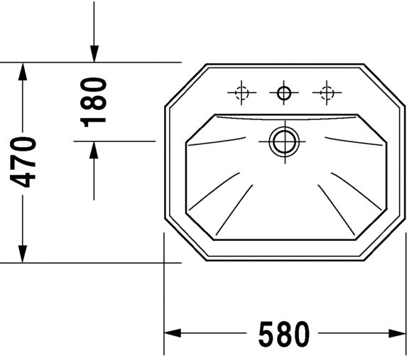 Duravit 1930 Series 580 x 470 Counter Top Inset Basin