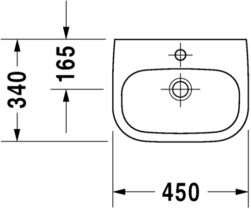Duravit DCode 450 x 340 Cloakroom Basin w/ 1 Tap Hole