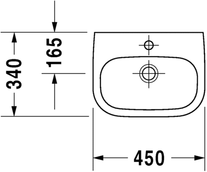 Duravit DCode 450 x 340 Cloakroom Basin w/ 1 Tap Hole