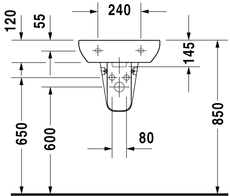 Duravit DCode 450 x 340 Cloakroom Basin w/ 1 Tap Hole