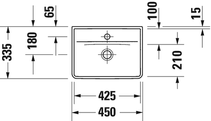 Duravit D-Neo without overflow Handrinse basin, 450mm