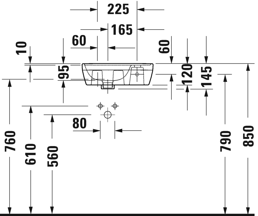 Duravit D-Neo without overflow Handrinse basin, 400mm