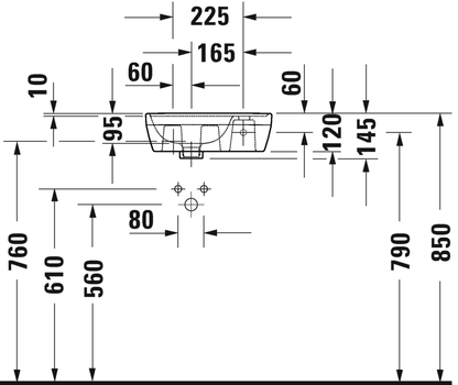 Duravit D-Neo without overflow Handrinse basin, 400mm