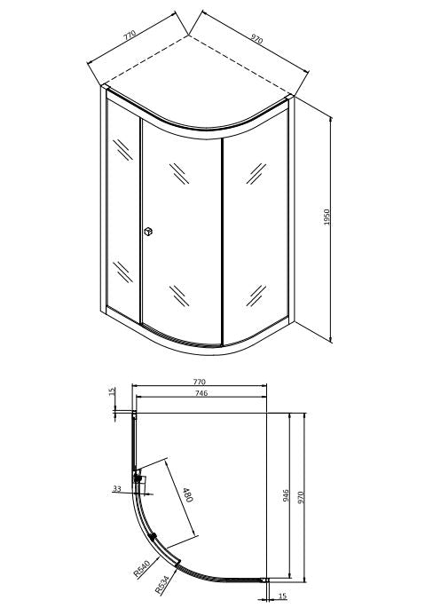Crosswater Clear 6 Quadrant 1000 x 800mm Shower Enclosure