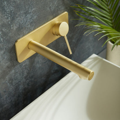 Vado Safari Lever Wall Mounted Basin Mixer for Low Pressure System with Square Backplate