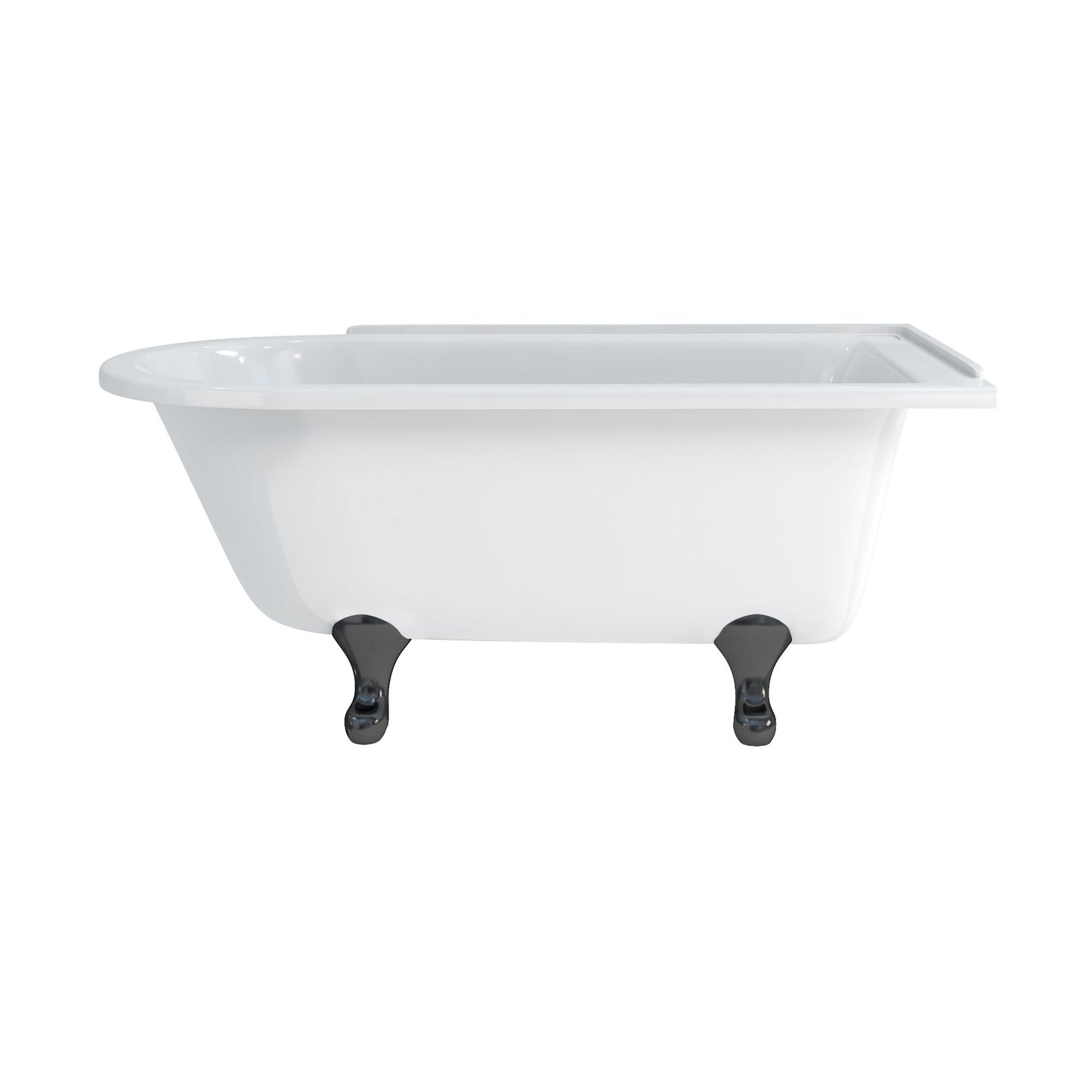Burlington Hampton Showering 150cm Bath Right w/ Black Legs