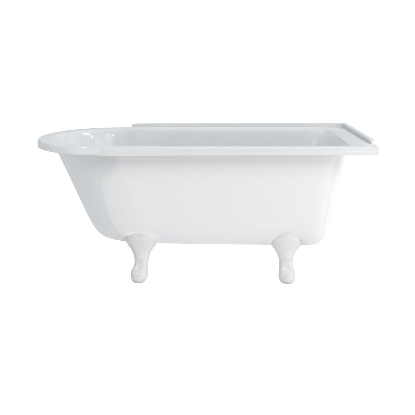 Hampton Showering 150cm Bath Right With White Classical Legs