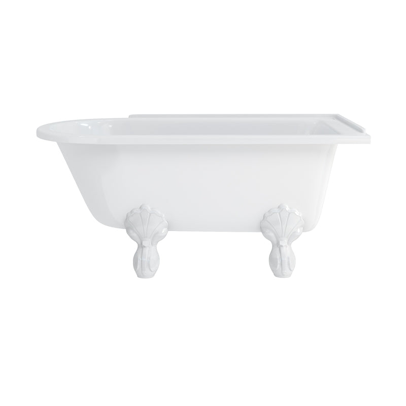 Hampton Showering 150cm Bath w/ White Luxury Claw Legs