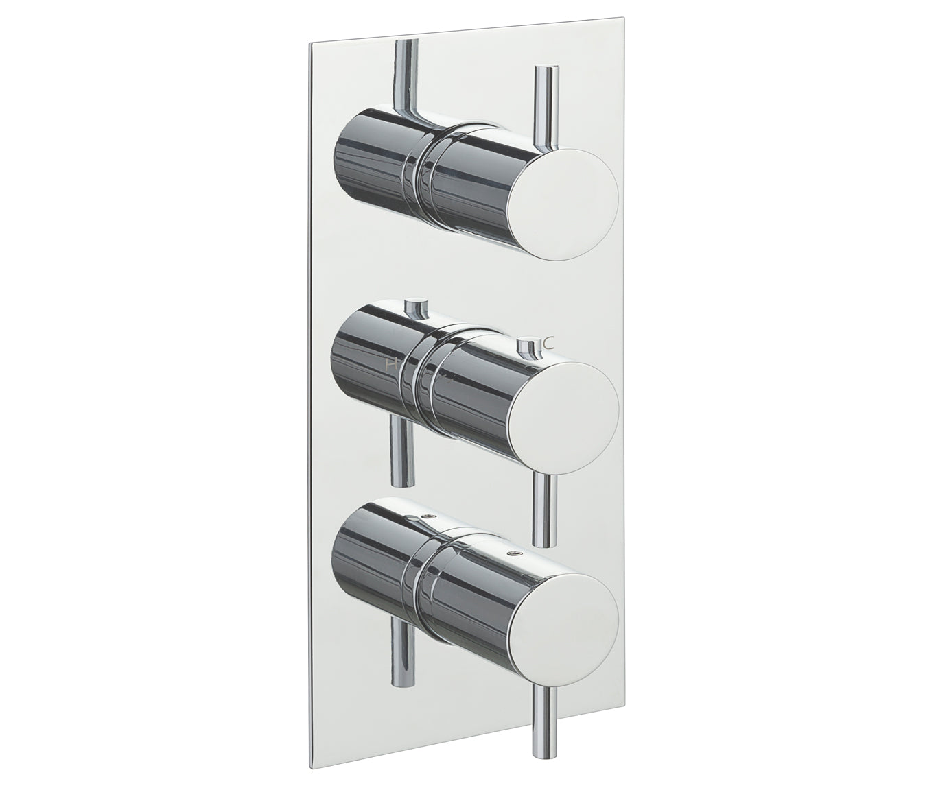 Just Taps Florentine Chrome Thermostatic Concealed 2 Outlet Vertical Shower Valve