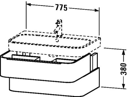 Duravit Happy D.2 775 X 480 Wall-Mounted Vanity Unit Only