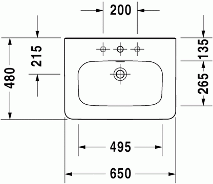 Elevate with DuraStyle 650 x 480 Furniture Washbasin
