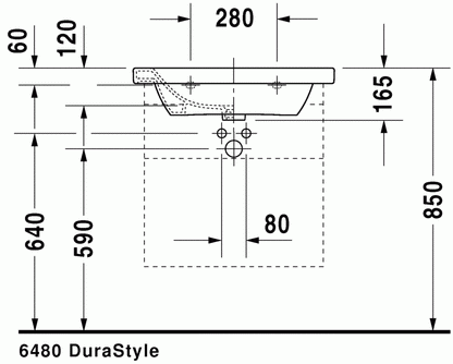 Elevate with DuraStyle 650 x 480 Furniture Washbasin