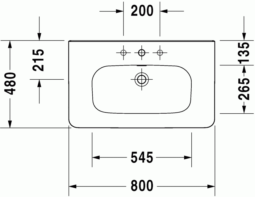 Buy DuraStyle 800 x 480 Furniture Washbasin in Modern Design
