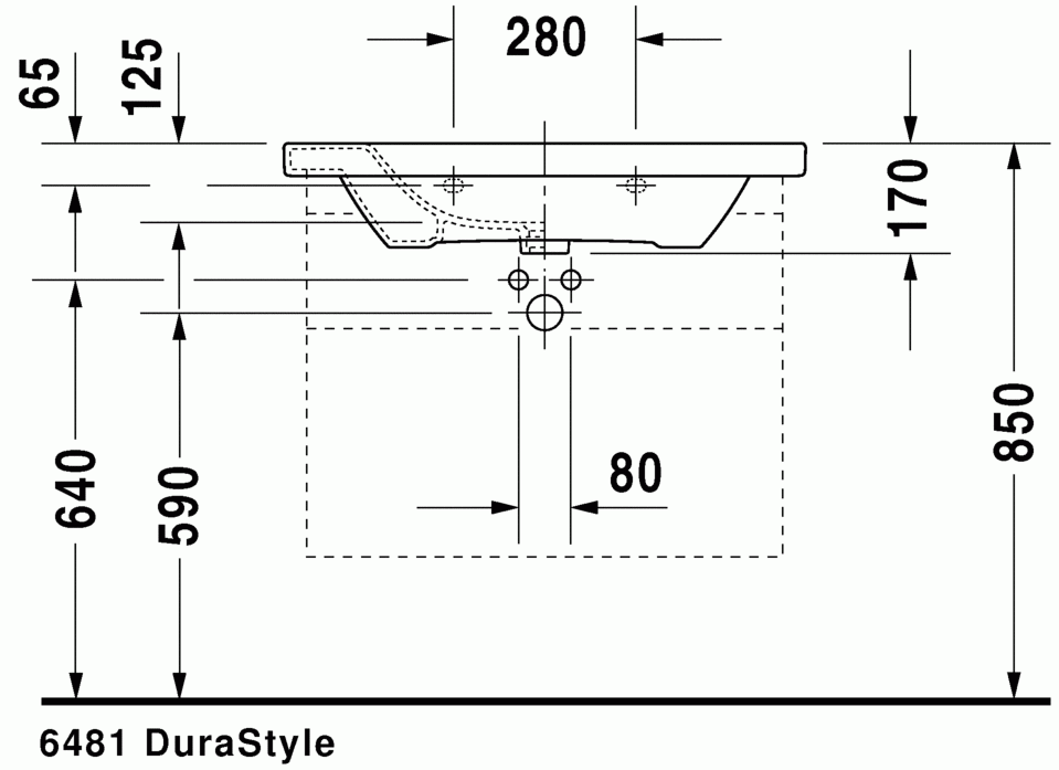 Buy DuraStyle 800 x 480 Furniture Washbasin in Modern Design