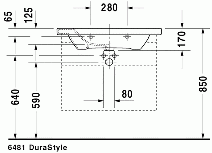 Buy DuraStyle 800 x 480 Furniture Washbasin in Modern Design