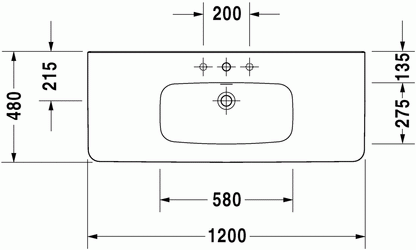 DuraStyle 1200 x 480 Furniture Washbasin