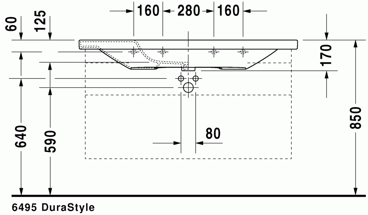 DuraStyle 1200 x 480 Furniture Washbasin