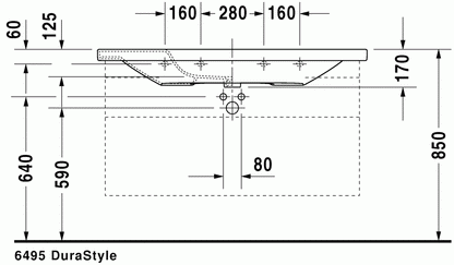 DuraStyle 1200 x 480 Furniture Washbasin