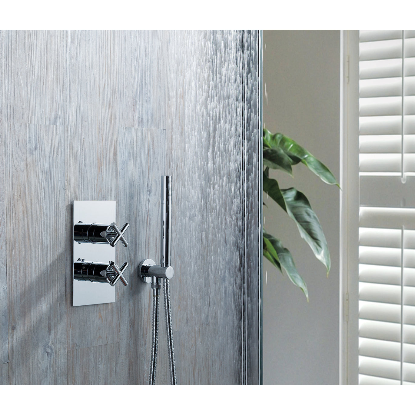 Just Taps Plus Solex Thermostatic Concealed 2 Outlet Shower Valve, Vertical