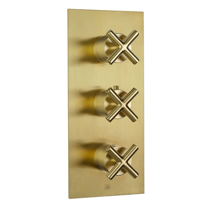 Just Taps Plus Solex Thermostatic Concealed 3 Outlet Shower Valve, Vertical