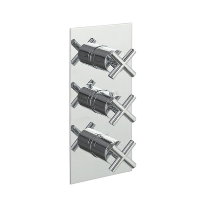 Just Taps Plus Solex Thermostatic Concealed 3 Outlet Shower Valve, Vertical