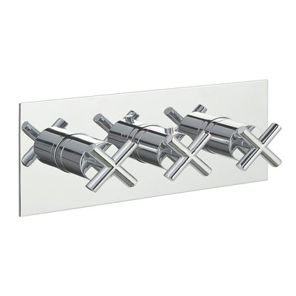 Just Taps Plus Solex Thermostatic Concealed 3 Outlet Shower Valve, Horizontal