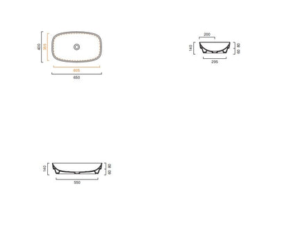 Catalano Green Lux 650 x 400mm Satin Black Basin