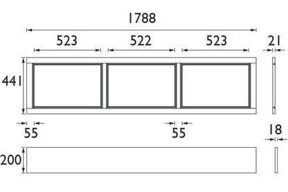 Caversham 1800mm Front Panel Graphite