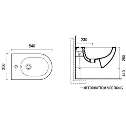Catalano Sfera 350 x 540 Wall Hung Bidet