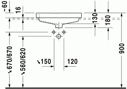 Vero 550 x 465 Rectangle Furniture Basin w/ Overflow