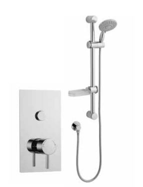 SW6 Plan Shower Single Round Push Button Thermostatic Concealed Shower with Adjustable Slide Rail Kit Option 8