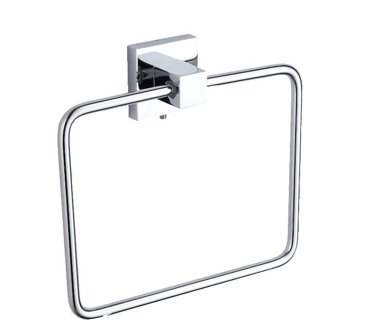SW6 Pure Wall Mounted Rectangular Towel Ring in Chrome