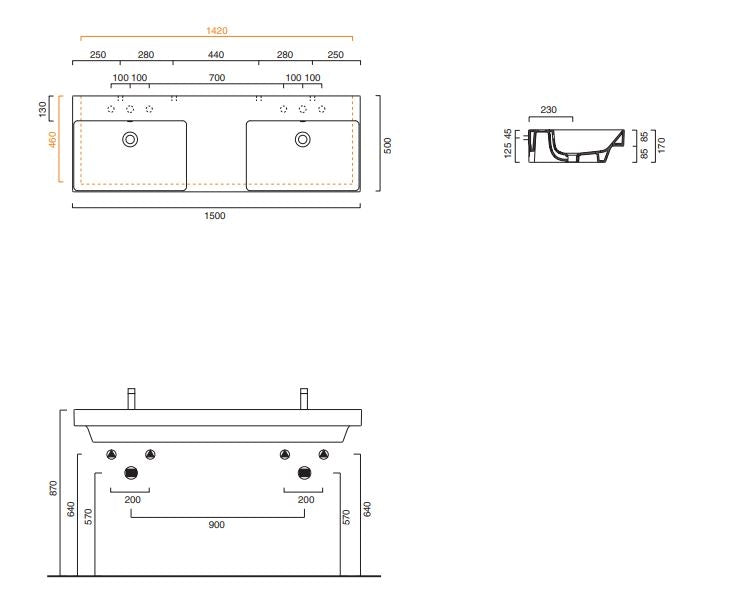 Invest in Premium Catalano Zero 1500 Double-sink Basin