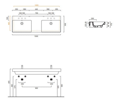 Invest in Premium Catalano Zero 1500 Double-sink Basin