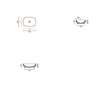 Catalano Green Lux 500 x 380mm Satin cement Basin
