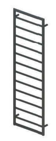 1200X600mm Mitre Designer Matt Anthracite Heated Towel Rail