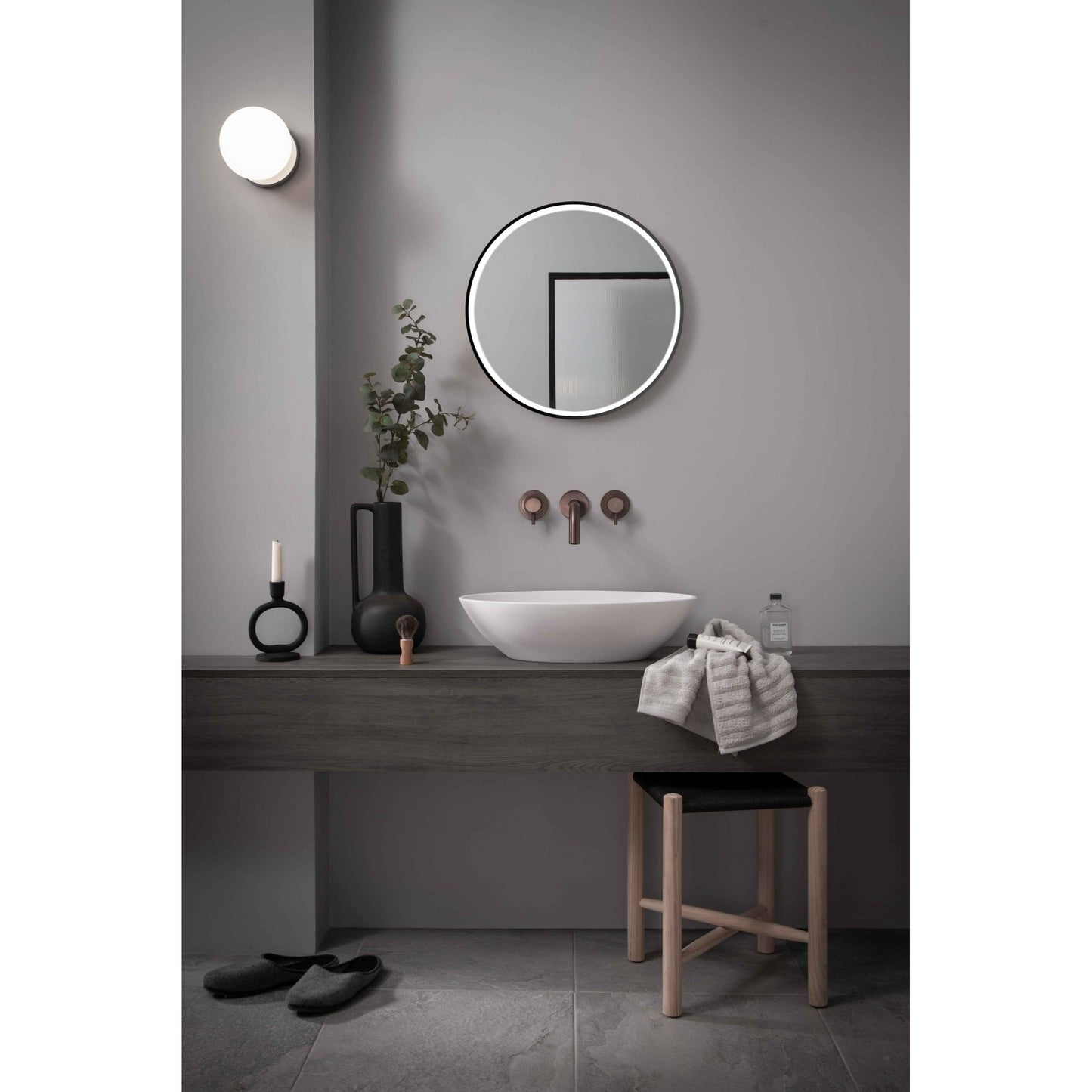 Just Taps Plus Vos 3 Hole Wall Mounted Basin Mixer 250mm Spout