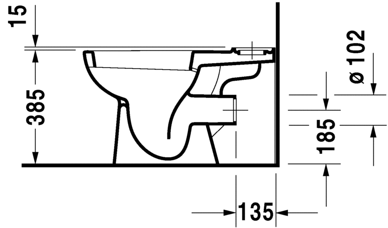 Duravit DCode Open Back Close Coupled WC Pan  White