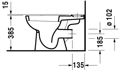 Duravit DCode Open Back Close Coupled WC Pan  White