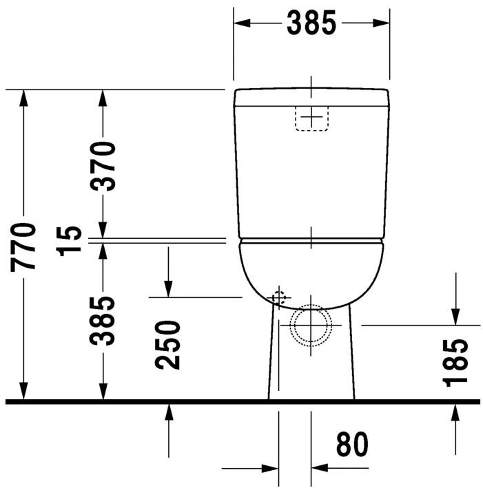 Duravit DCode Open Back Close Coupled WC Pan  White