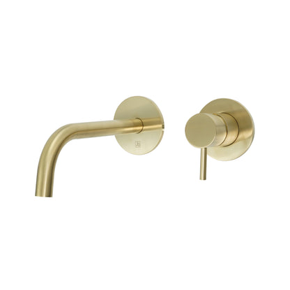 Just Taps Plus Vos Single Lever Wall Mounted Basin Mixer with Slim Spout
