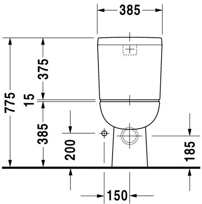 Duravit DCode Fully Back To Wall Close Coupled WC Pan  White