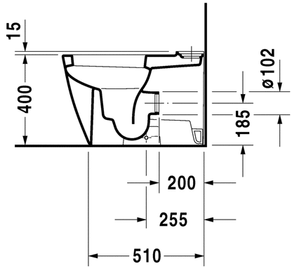 Duravit Happy D.2 Fully Back To Wall Close Coupled WC Pan  White