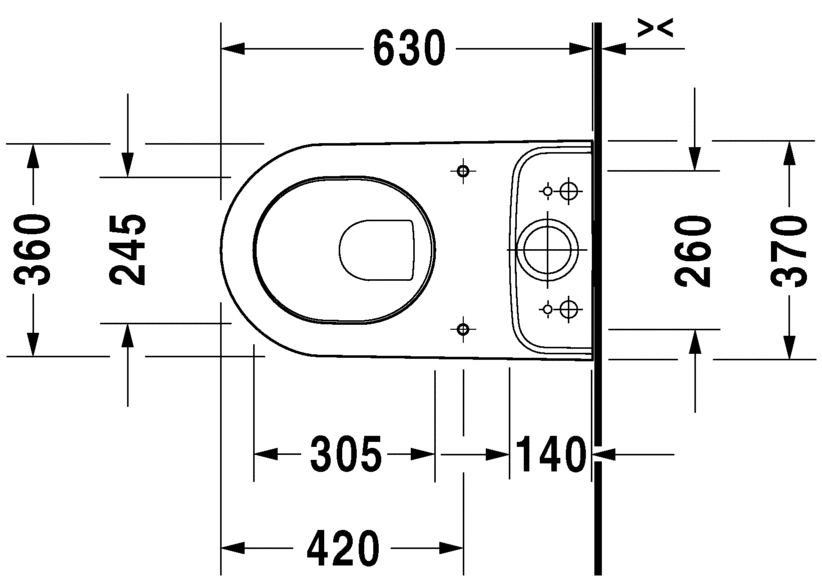 Duravit Darling Fully Back To Wall Close Coupled WC Pan  White