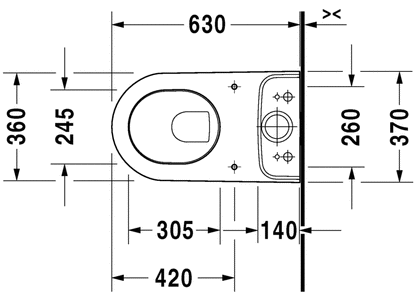 Duravit Darling Fully Back To Wall Close Coupled WC Pan  White