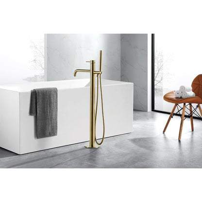Just Taps Plus Vos Floor Standing Bath Mixer Designer Handle With Kit