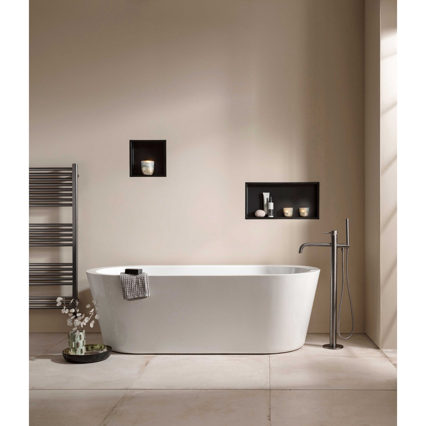Just Taps Plus Vos Floor Standing Bath Mixer Designer Handle With Kit